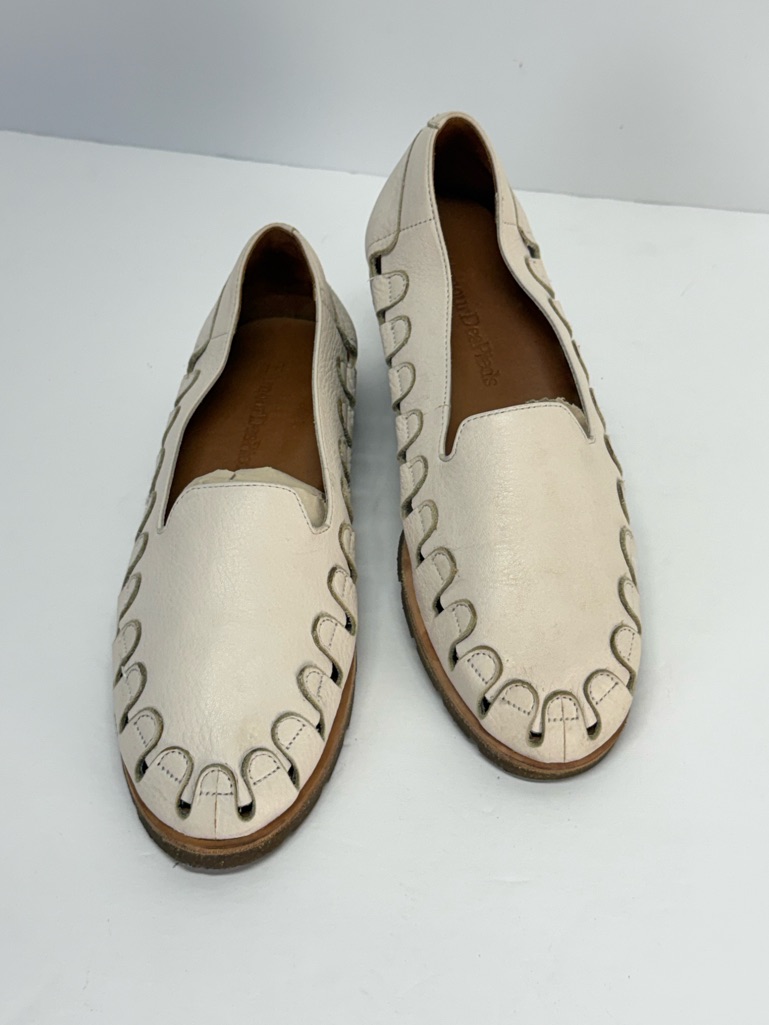 L’amour Des Pieds Cream Leather Cutout Moccasin Slip-On’s Size 7.5